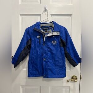 LONDON FOG Winter Blue Fleece Lined Hooded Jacket Coat SIZE 7 Boys Pre Loved